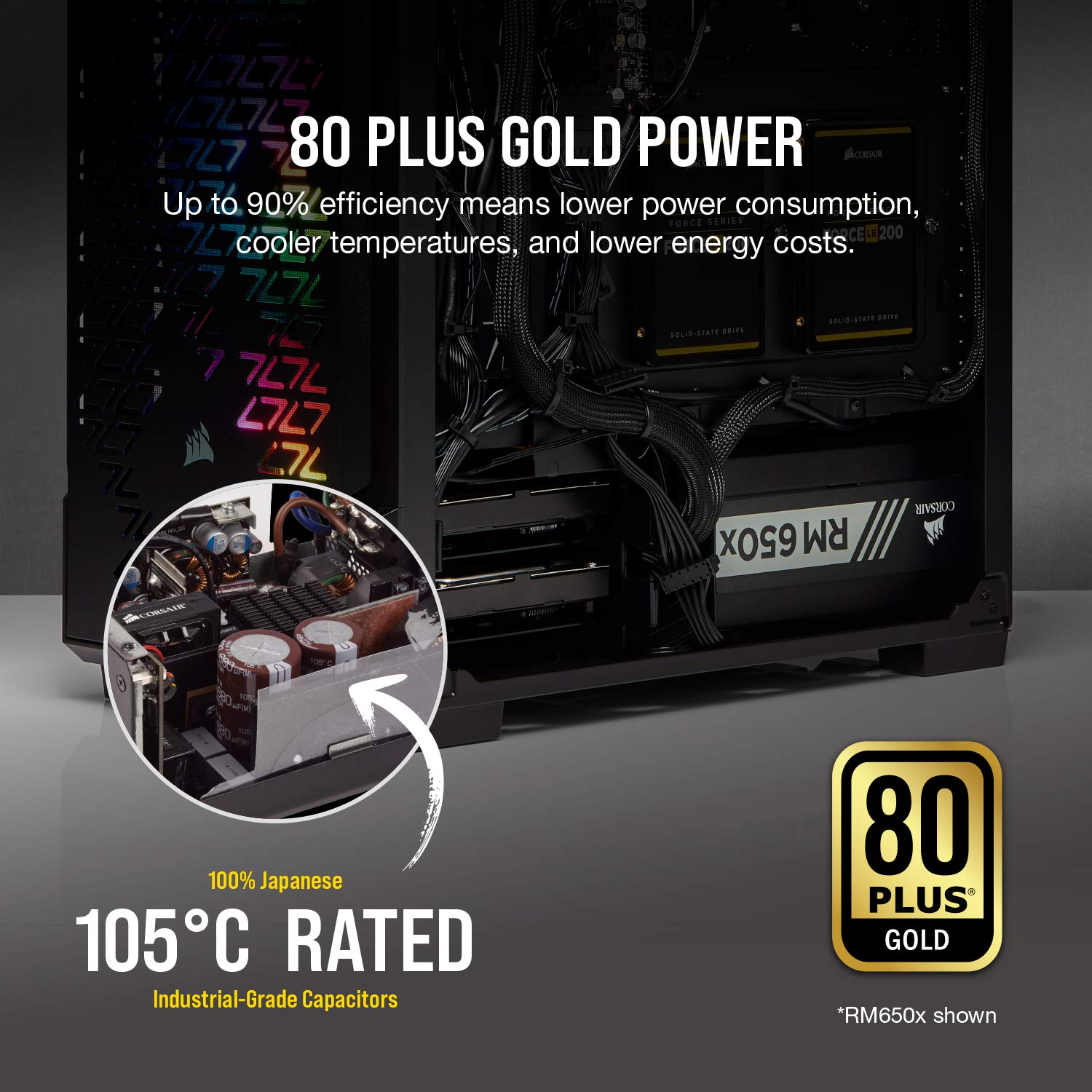 Fonte Corsair RM1000x - 1000W, 80 Plus Gold, Modular - CP-9020094